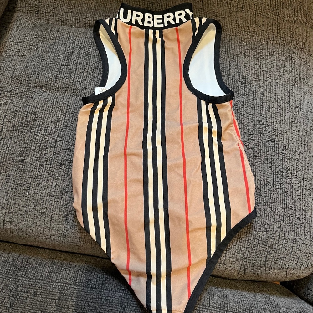 Girls Burberry zip one piece swim